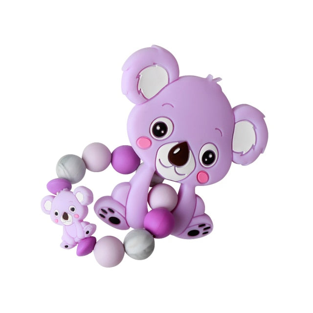 TYRY.HU Personalized Name HandmadeSilicone Chews Nurse Gift Toys Koala Teething Necklace pacifier clip with name DIY BABY custom