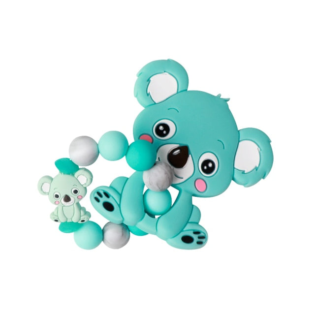 TYRY.HU Personalized Name HandmadeSilicone Chews Nurse Gift Toys Koala Teething Necklace pacifier clip with name DIY BABY custom