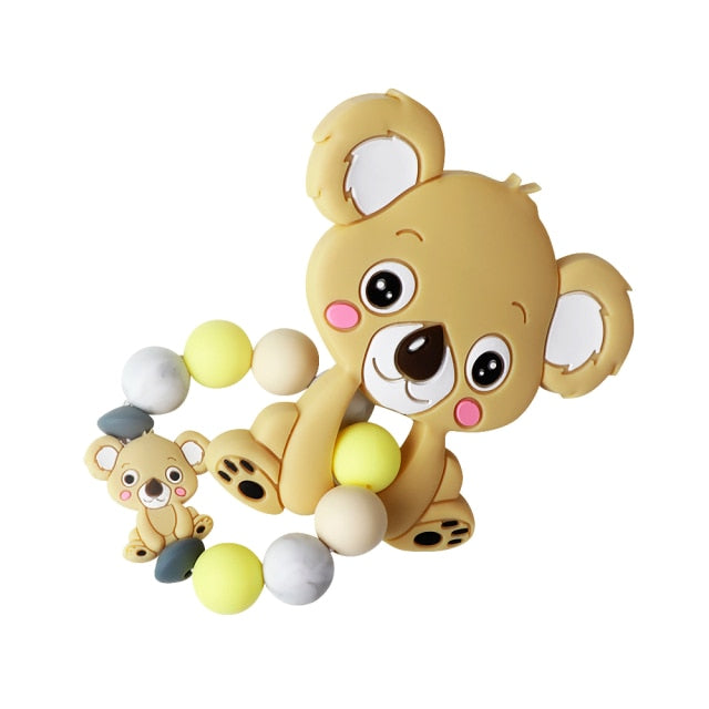 TYRY.HU Personalized Name HandmadeSilicone Chews Nurse Gift Toys Koala Teething Necklace pacifier clip with name DIY BABY custom