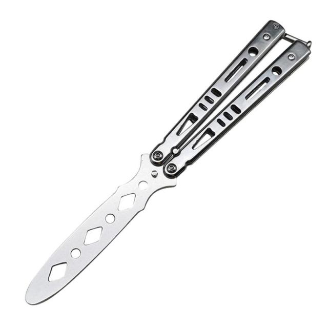 Foldable Butterfly Knife Portable Transformable Blunt Balisong Pocket Trainer Survival Knife Training Tool For Outdoor Game