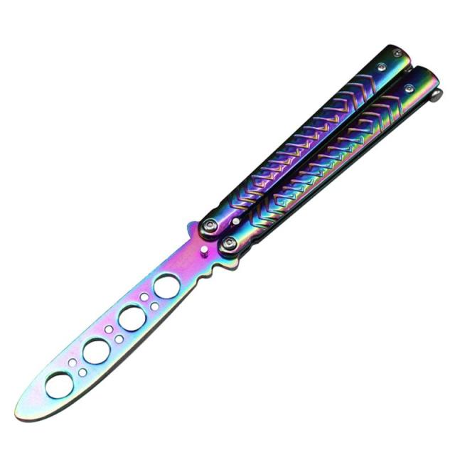 Foldable Butterfly Knife Portable Transformable Blunt Balisong Pocket Trainer Survival Knife Training Tool For Outdoor Game