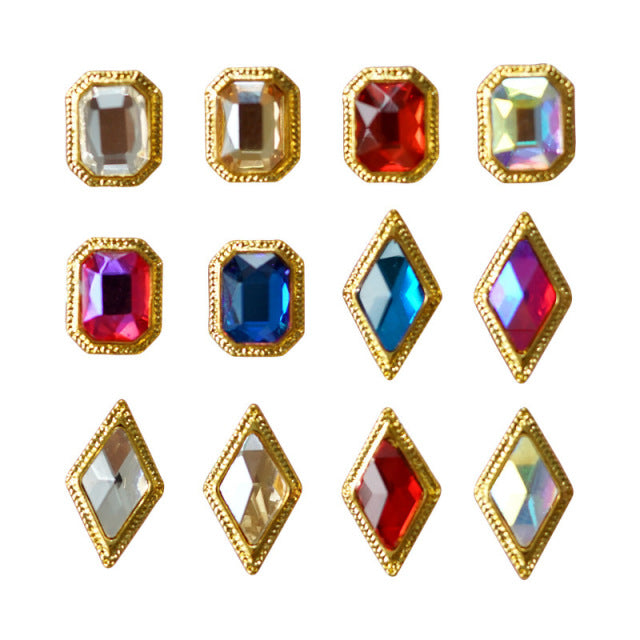 10PCs Mix Random 3D Gems Rhinestones Nails Strass Nail Art Decorations Stone Accessories Supplies Charms Butterfly Glitter