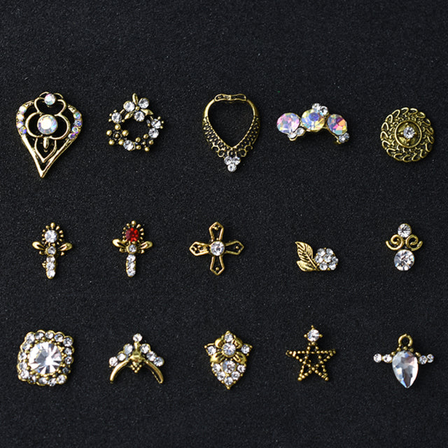 10PCs Mix Random 3D Gems Rhinestones Nails Strass Nail Art Decorations Stone Accessories Supplies Charms Butterfly Glitter