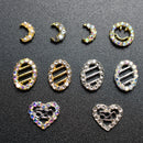 10PCs Mix Random 3D Gems Rhinestones Nails Strass Nail Art Decorations Stone Accessories Supplies Charms Butterfly Glitter