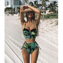 High Waist Bikini Set 2021 mujer Push Up Bandage Bikini Swimwear Women Floral Two Pieces Swimsuit Strappy biquinitraje de baño