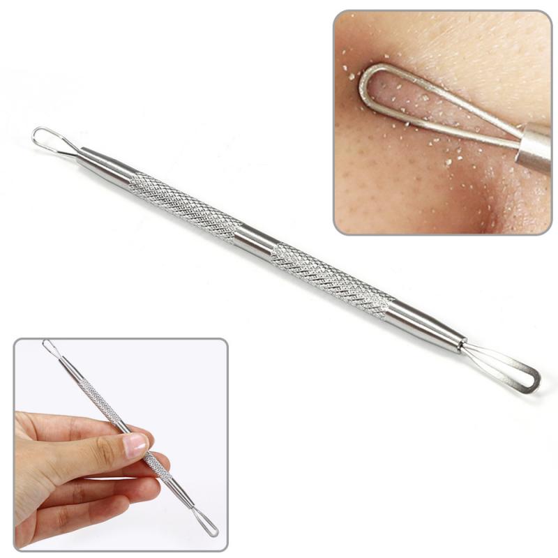 1PC Silver Blackhead Needles Comedone Acne Pimple Blemish Remover Tool Spoon for Face Skin Care Facial Pore Cleaner TSLM2