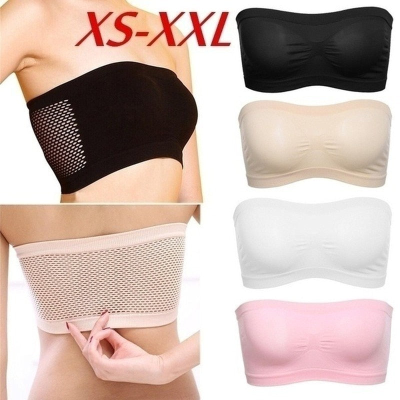 Chest Wraps Tube Tops Plus Size Women Fashion Seamless Strapless Soft Anti Expose High Elastic Mesh Wrapped Invisible Strapless