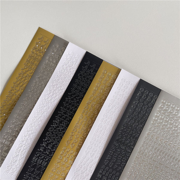 1pcs Bronzing Gold Silver Letter Number Decorative Stickers for DIY Idol Card Album Scrapbooking Diary Sticker Korean Stationery