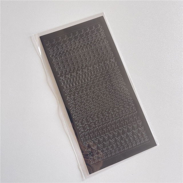 1pcs Bronzing Gold Silver Letter Number Decorative Stickers for DIY Idol Card Album Scrapbooking Diary Sticker Korean Stationery
