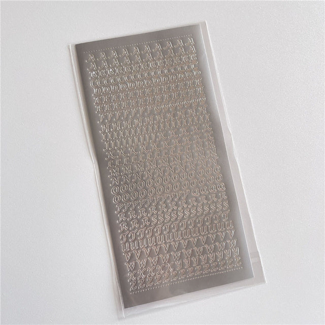 1pcs Bronzing Gold Silver Letter Number Decorative Stickers for DIY Idol Card Album Scrapbooking Diary Sticker Korean Stationery