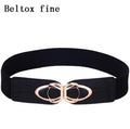 Fashion PU Leather Elastic Wide Belts for Women Stretch Thick Waist Dress Plus Size By Beltoxfine