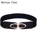 Fashion PU Leather Elastic Wide Belts for Women Stretch Thick Waist Dress Plus Size By Beltoxfine