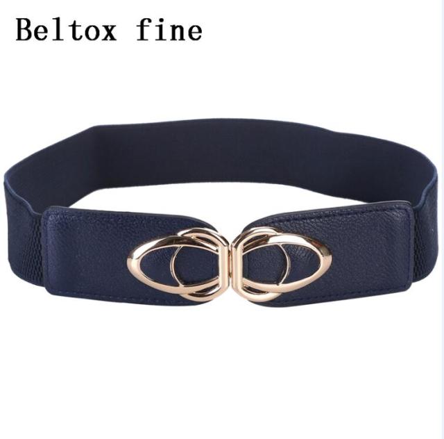 Fashion PU Leather Elastic Wide Belts for Women Stretch Thick Waist Dress Plus Size By Beltoxfine