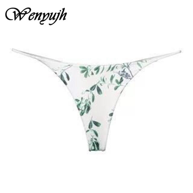 WENYUJH S-XL Cotton Bikini Panties T-back Thong Sexy Low Waist Women Underwear Cotton G-String Underpants Femlae Lingerie Briefs