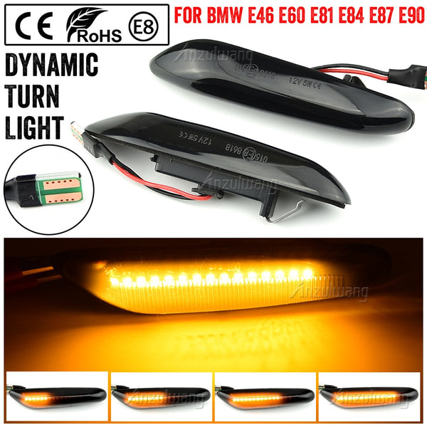 2pcs for BMW Led Dynamic Side Marker Turn Signal Light Sequential Blinker Li2 pht for E90 E91 E92 E93 E60 E87 E82 E46 Error Free