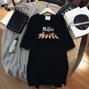 Summer T-Shirt Dress Women Cartoon Print Robe Femme Simba The Lion King Casual Short Sleeve White Tee Dresses Vestidos