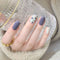 24pc Black Border Wear Long Paragraph Fashion Manicure Patch False Nail Full Cover Wearable Coffin Fake Nail Matte Ballerina Art