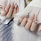 24pc Black Border Wear Long Paragraph Fashion Manicure Patch False Nail Full Cover Wearable Coffin Fake Nail Matte Ballerina Art
