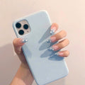 24pc Black Border Wear Long Paragraph Fashion Manicure Patch False Nail Full Cover Wearable Coffin Fake Nail Matte Ballerina Art