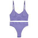 Bra Set Women Underwear Sexy Crop Top Suit Bralette Female Lingerie Girls Fashion Brassiere Basic Stretchy Ribbed Tank Tops