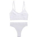 Bra Set Women Underwear Sexy Crop Top Suit Bralette Female Lingerie Girls Fashion Brassiere Basic Stretchy Ribbed Tank Tops