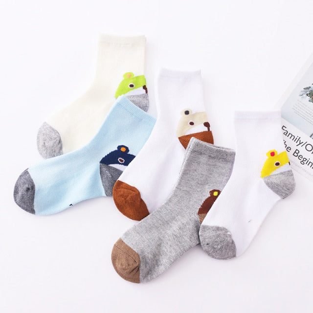 10Pcs/5Pairs Children Sock Breathable Sports Girls Boys Sokcs Unisex Cotton Stripe Chaussette Enfant Garcon Skarpetki Dla dzieci