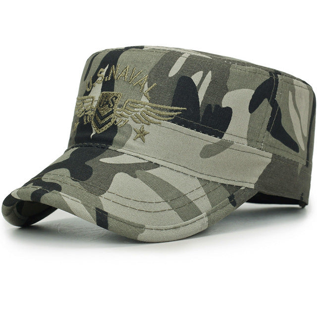 2019 United States US Marines Corps Cap Hat Military Hats Camouflage Flat Top Hat Men Cotton hHat USA Navy Embroidered Camo Hat