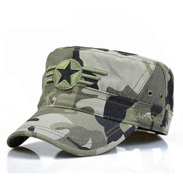 2019 United States US Marines Corps Cap Hat Military Hats Camouflage Flat Top Hat Men Cotton hHat USA Navy Embroidered Camo Hat