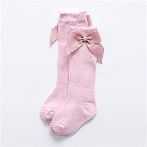 Lawadka Spring Kids Girls Stockings Big Bow Knee High Long Stocking High Quality Fashion Lace Clothes Accesories