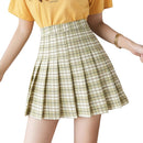 Y2k Summer Korean Fashion Short Women Skirt Casual Slim Elastic High-Waisted Striped Harajuku Pleated Plaid A-Line Mini Skirts