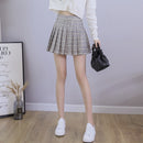 Y2k Summer Korean Fashion Short Women Skirt Casual Slim Elastic High-Waisted Striped Harajuku Pleated Plaid A-Line Mini Skirts