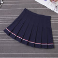 Y2k Summer Korean Fashion Short Women Skirt Casual Slim Elastic High-Waisted Striped Harajuku Pleated Plaid A-Line Mini Skirts