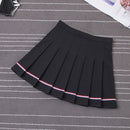 Y2k Summer Korean Fashion Short Women Skirt Casual Slim Elastic High-Waisted Striped Harajuku Pleated Plaid A-Line Mini Skirts