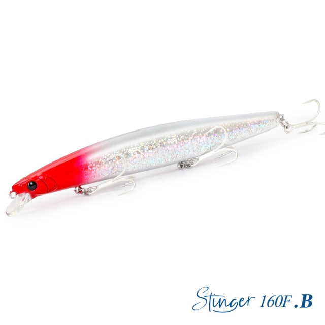 TSURINOYA 160F Ultra-long Casting Floating Minnow Fishing Lure DW110 STINGER 163mm 31g Sea Fishing Hard Bait Piura Seabass Baits