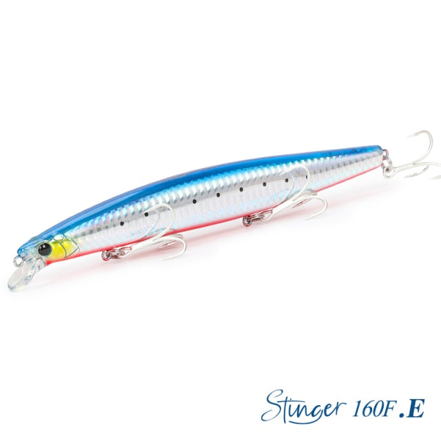 TSURINOYA 160F Ultra-long Casting Floating Minnow Fishing Lure DW110 STINGER 163mm 31g Sea Fishing Hard Bait Piura Seabass Baits