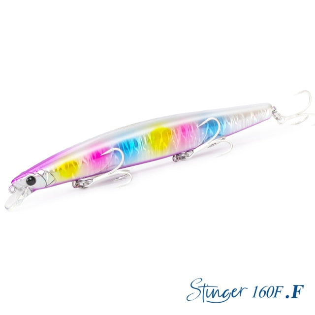 TSURINOYA 160F Ultra-long Casting Floating Minnow Fishing Lure DW110 STINGER 163mm 31g Sea Fishing Hard Bait Piura Seabass Baits