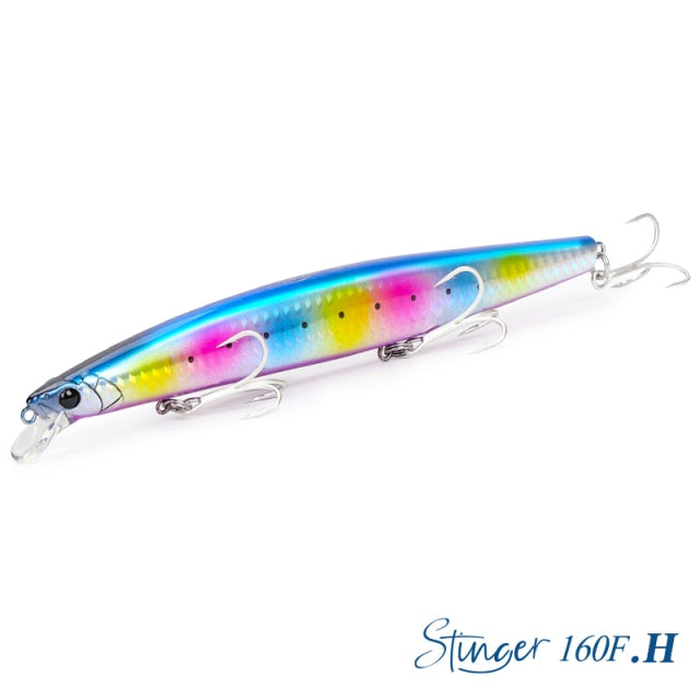 TSURINOYA 160F Ultra-long Casting Floating Minnow Fishing Lure DW110 STINGER 163mm 31g Sea Fishing Hard Bait Piura Seabass Baits