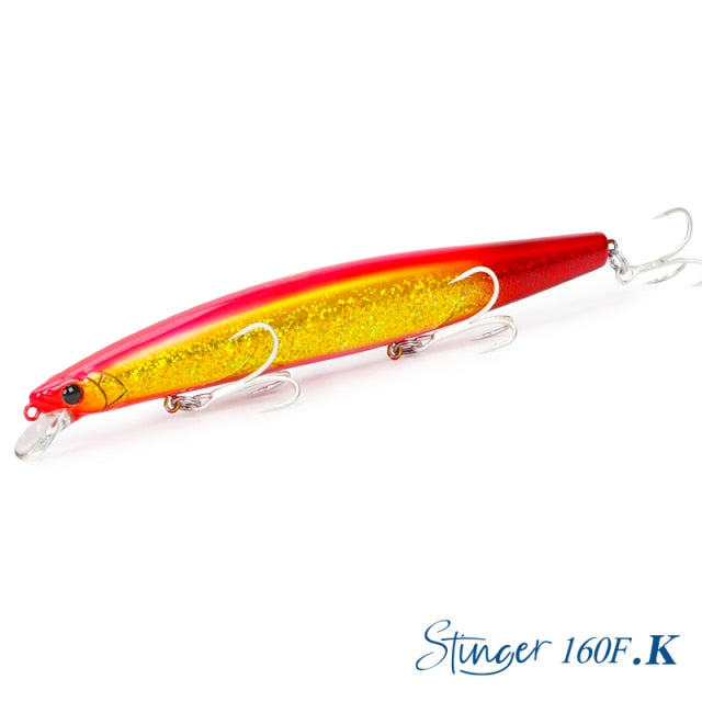 TSURINOYA 160F Ultra-long Casting Floating Minnow Fishing Lure DW110 STINGER 163mm 31g Sea Fishing Hard Bait Piura Seabass Baits