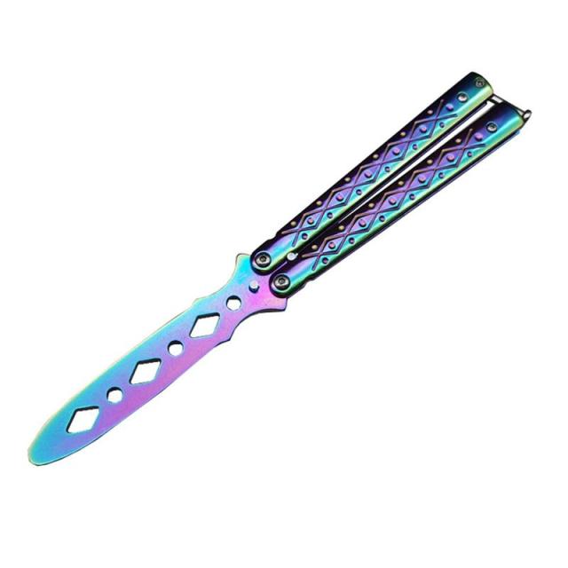 Foldable Butterfly Knife Portable Transformable Blunt Balisong Pocket Trainer Survival Knife Training Tool For Outdoor Game