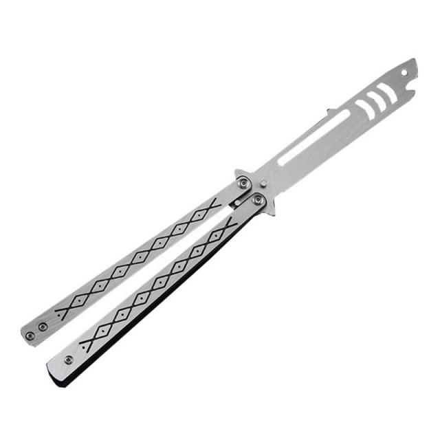 Foldable Butterfly Knife Portable Transformable Blunt Balisong Pocket Trainer Survival Knife Training Tool For Outdoor Game