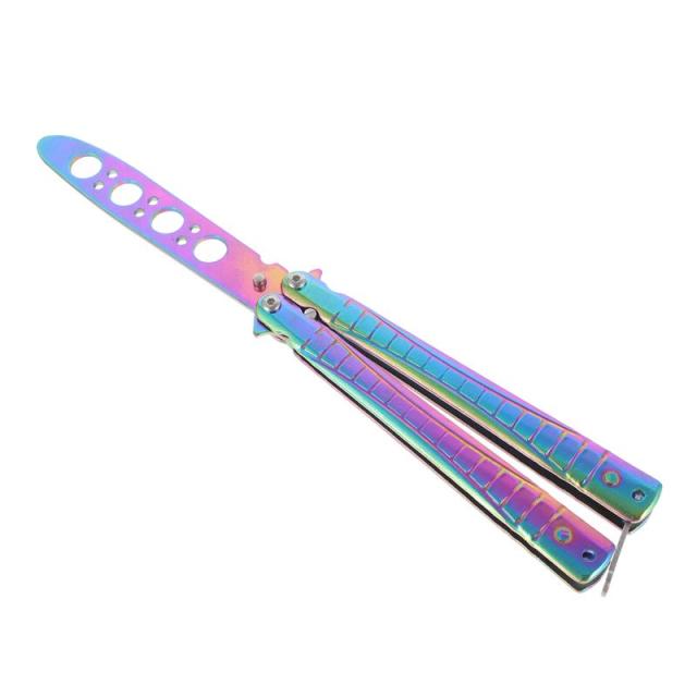 Foldable Butterfly Knife Portable Transformable Blunt Balisong Pocket Trainer Survival Knife Training Tool For Outdoor Game