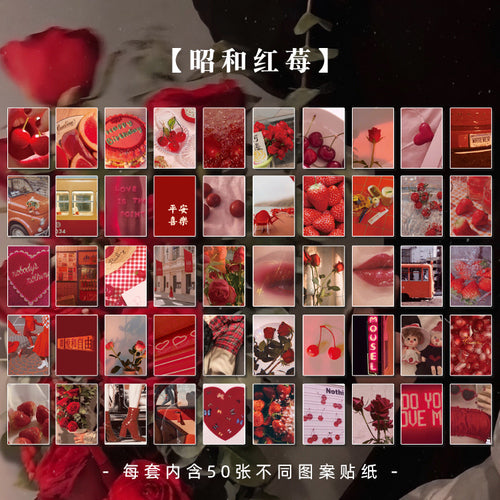 50 sheets Landscape rose ins Decorative Stickers Scrapbooking Stick Label Diary Album stationery painting Sticker Accessories