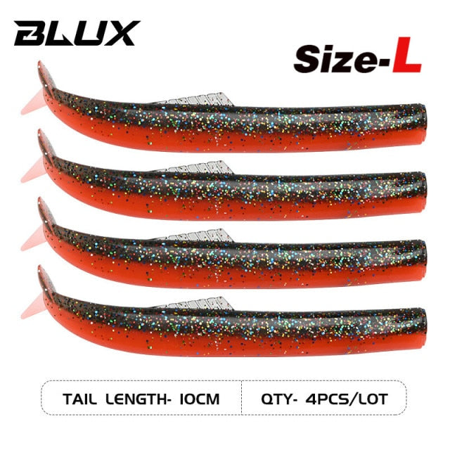 BLUX FLASH SAND EEL 14G/27G Soft Fishing Lure Tail Jig Head Hook Minnow Artificial Bait Saltwater Sea Bass Swimbait Tackle Gear