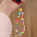 HANGZHI 2021 New Colorful Acrylic Bead Smile Mobile Phone Chain CellPhone Strap Anti-Lost Lanyard For Women Summer Jewelry