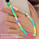 HANGZHI 2021 New Colorful Acrylic Bead Smile Mobile Phone Chain CellPhone Strap Anti-Lost Lanyard For Women Summer Jewelry