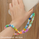 HANGZHI 2021 New Colorful Acrylic Bead Smile Mobile Phone Chain CellPhone Strap Anti-Lost Lanyard For Women Summer Jewelry