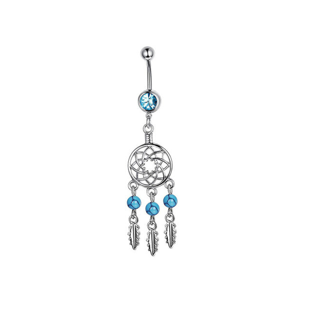 1pc Sexy Navel Piercing Belly Button Rings Bar Crystal Zircon Dangling Ombligo Party Stud Barbell for Woman Body Jewelry 14g