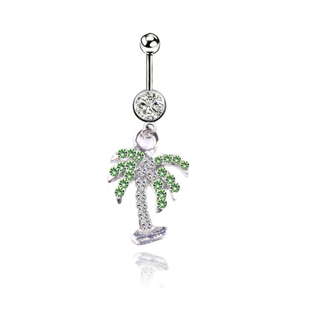 1pc Sexy Navel Piercing Belly Button Rings Bar Crystal Zircon Dangling Ombligo Party Stud Barbell for Woman Body Jewelry 14g