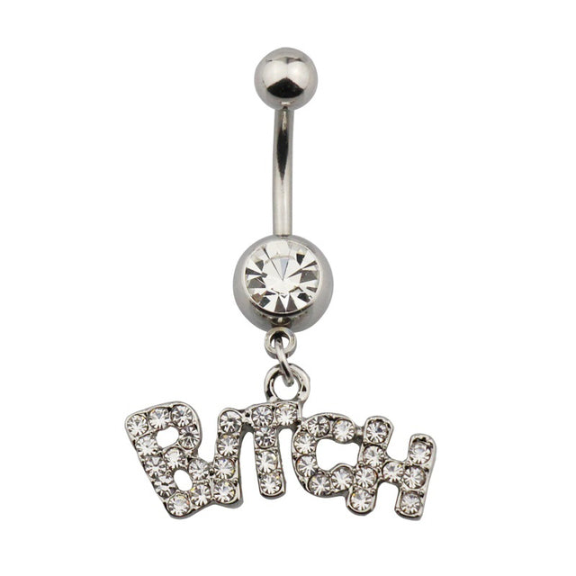 1pc Sexy Navel Piercing Belly Button Rings Bar Crystal Zircon Dangling Ombligo Party Stud Barbell for Woman Body Jewelry 14g
