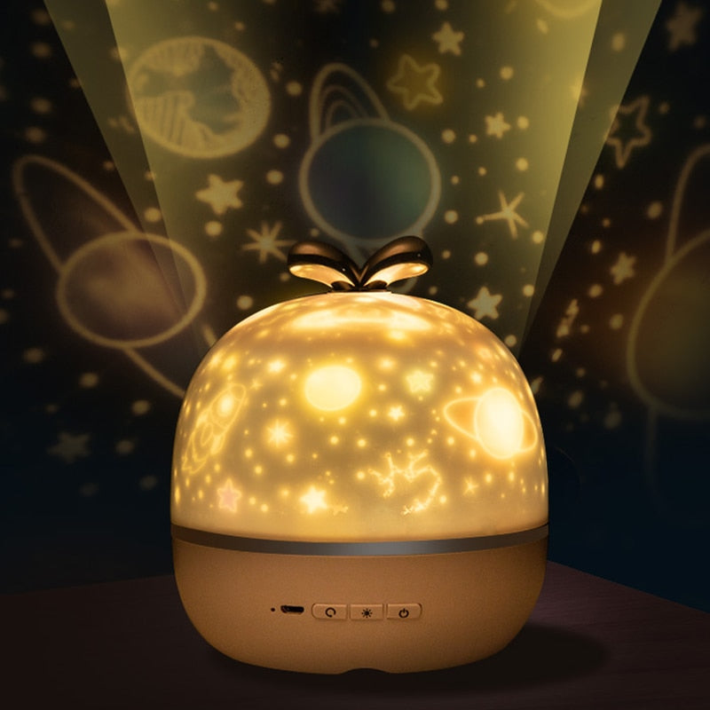 Music Projector Night Light With BT Speaker Chargeable Universe Starry Sky Rotate LED Lamp Colorful Flashing Star Kids Baby Gift